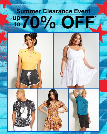 Summer Clearance Event Up to 70% Off