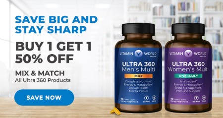 B1G1 50%  Off All Ultra 360 Products from Vitamin World