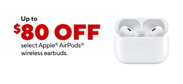 Up to 80% Off Select Apple®  AirPods Wireless Earbuds