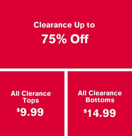 Clearance Up to 75% Off