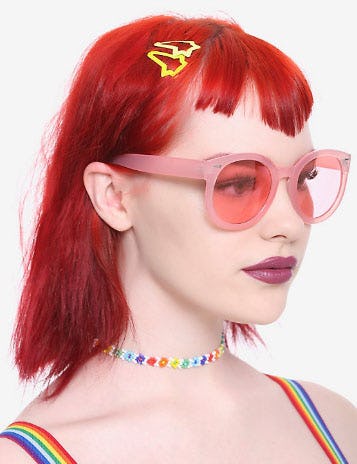 Peach Round Plastic Sunglasses from Hot Topic