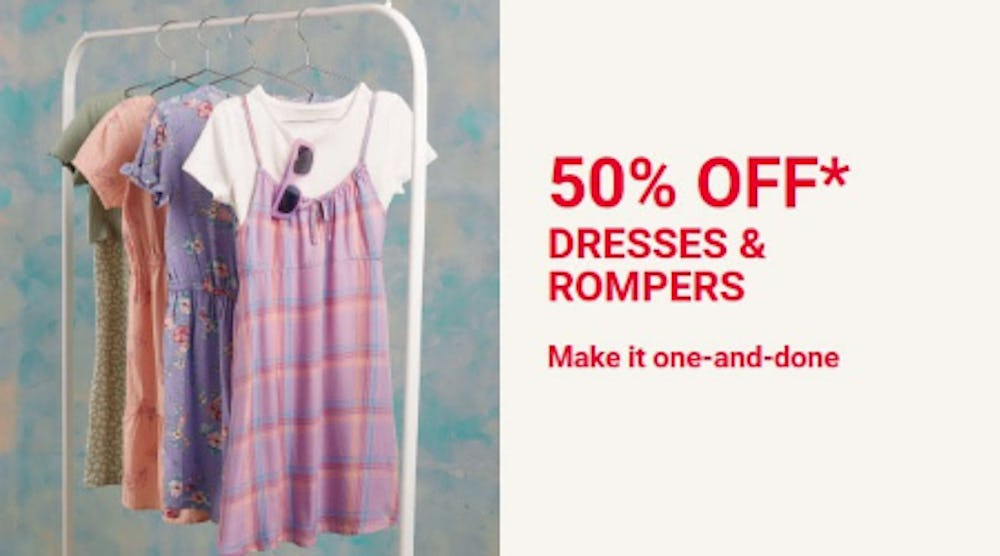 50% Off Dresses & Rompers