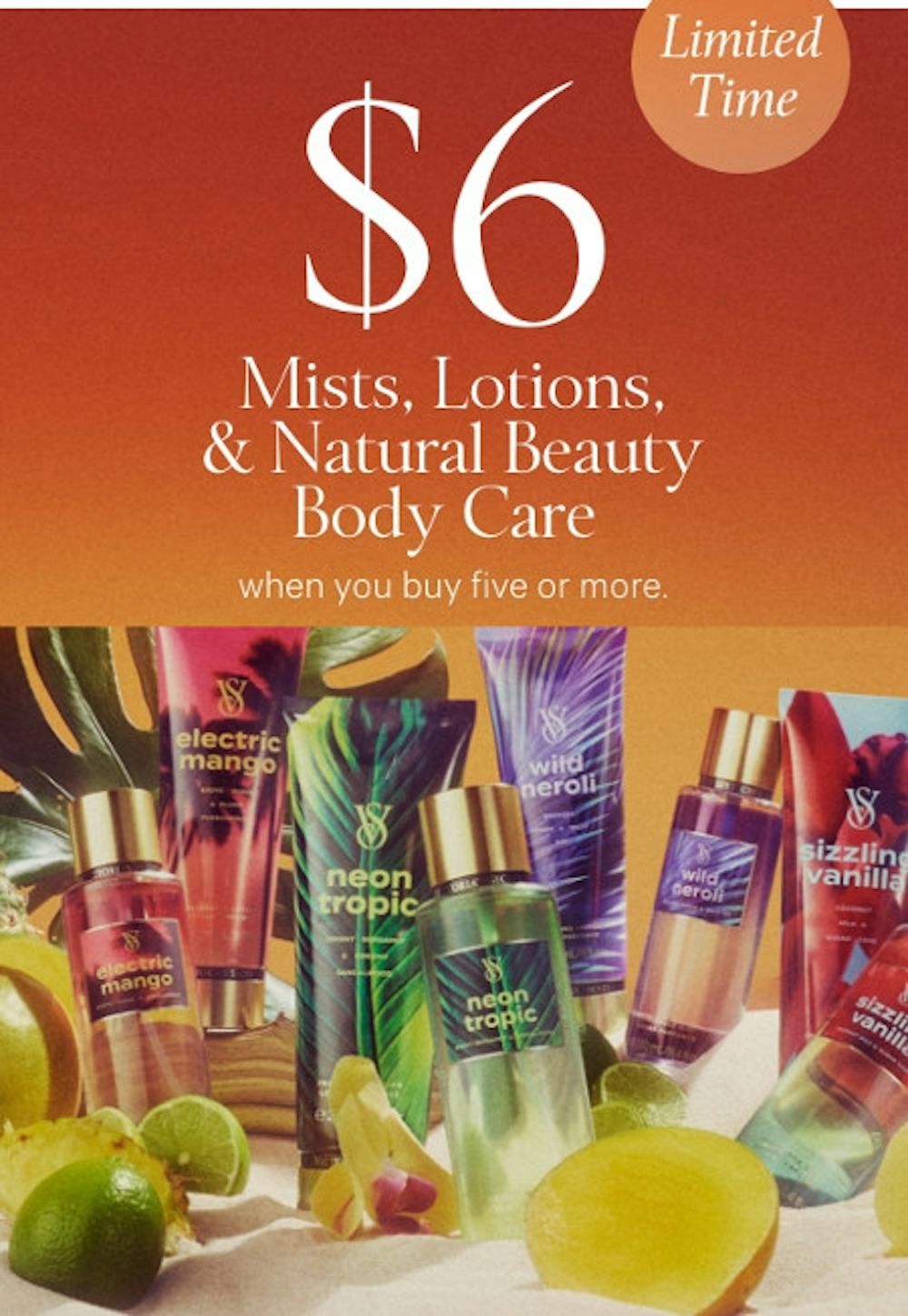 $6 Mists, Lotions, and Natural Beauty Body Care