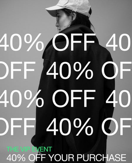 40% Off Your Purchase