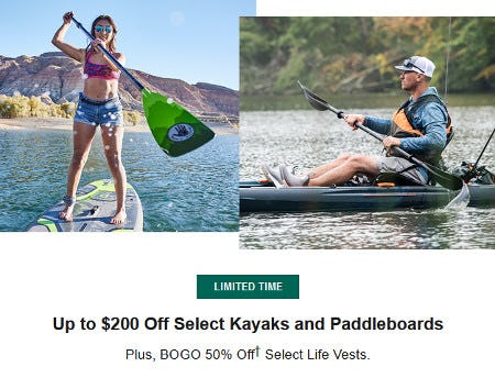 Up to $200 Off Select Kayaks and Paddleboards from Dick's Sporting Goods