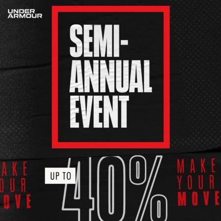 UA Brand House Semi-Annual Event: up to 40% entire store from Under Armour