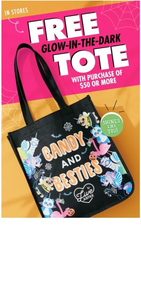 Free Glow-in-the-Dark Tote with Purchase of $50 or More