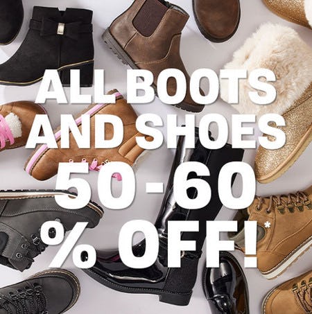 All Boots and Shoes 50-60% Off from The Children's Place Gymboree