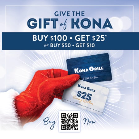 Holiday Gift Card Sale from Kona Grill