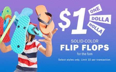 $1 Solid-Color Flip Flops from Old Navy