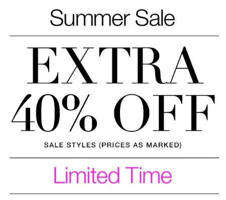 Extra 40% Off Summer Sale from Everything But Water