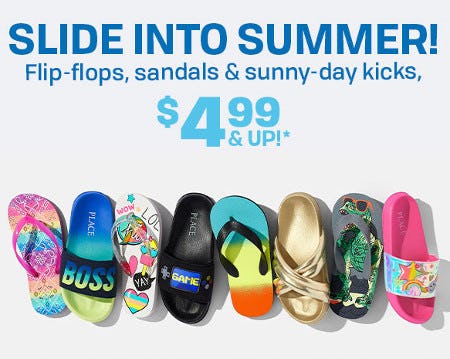 Flip-Flops, Sandals and Sunny-Day Kicks $4.99 and Up