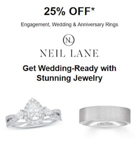 25% Off Engagement, Wedding and Anniversary Rings