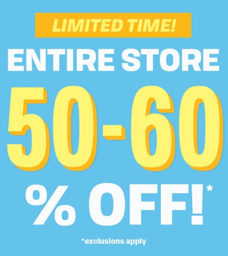 Entire Store 50-60% Off