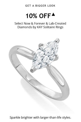 10% off Select Now & Forever & Lab-Created Diamonds by KAY Solitaire Rings