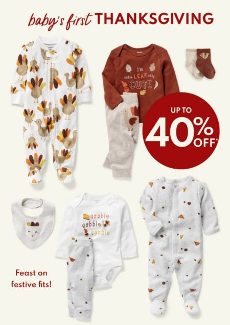 Baby's First Thanksgiving Up to 40% Off from Carter's Oshkosh