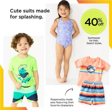 40% Off Swimwear For Kids from Kohl's