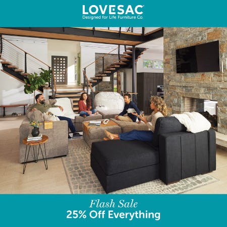 Flash Sale 25% Off Everything at Lovesac | Natick Mall