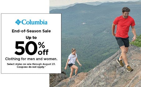 Columbia End-Of-Season Sale Up to 50% Off from Kohl's