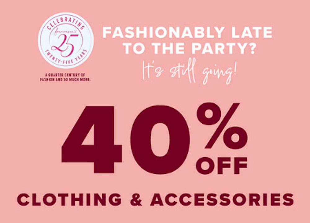 40% off Clothing and Accessories