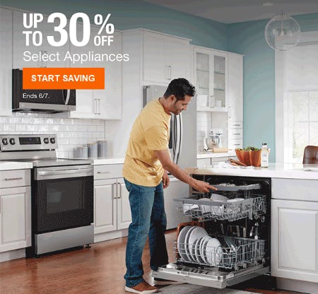 Up to 30% Off Select Appliances from Home Depot