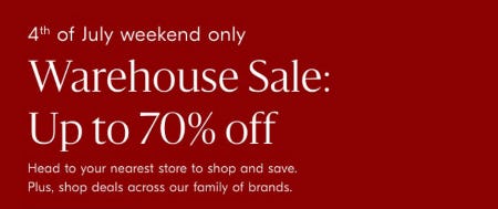 Warehouse Sale: Up to 70% Off from West Elm