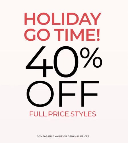 40% off Full Price Styles