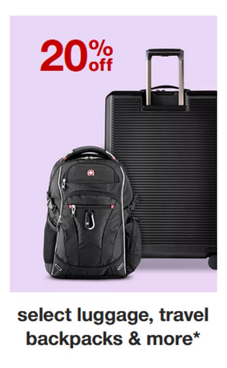 20% Off Select Luggage, Travel Backpacks & More from Target