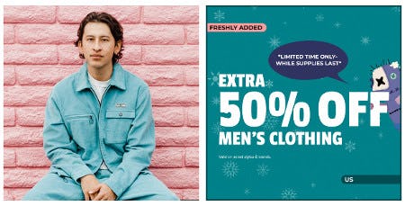 Extra 50% Off Men's Clothing