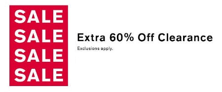 Extra 60% off Clearance
