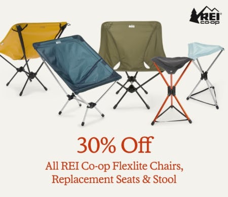 30% Off All REI Co-op Flexible Chairs, Replacement Seats and Stool