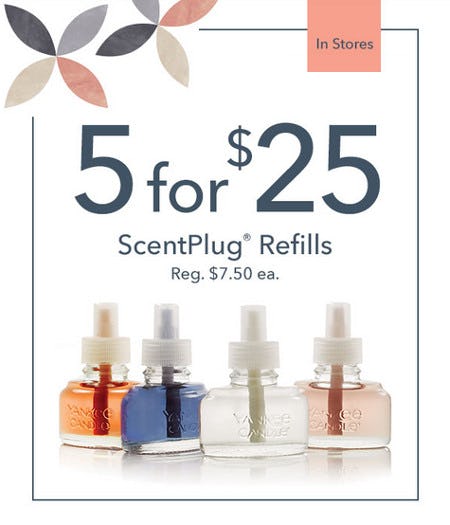 5 for $25 ScentPlug Refills from Yankee Candle