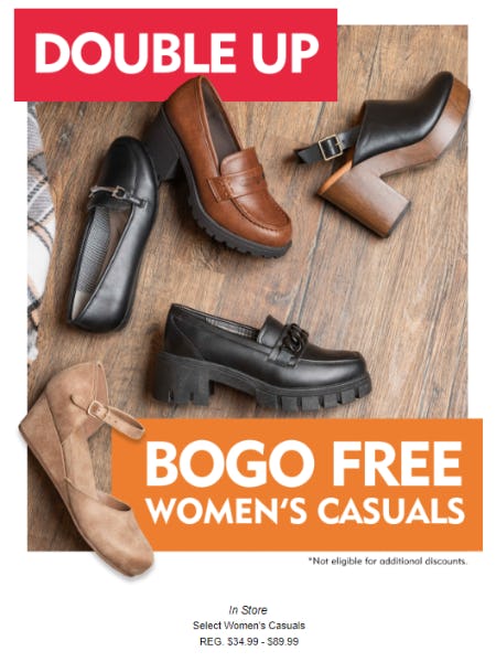BOGO Free Women's Casuals from Shoe Carnival