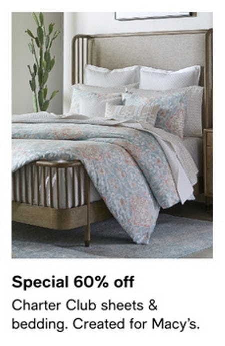 60% Off Charter Club Sheets and Bedding from macy's Men's & Home