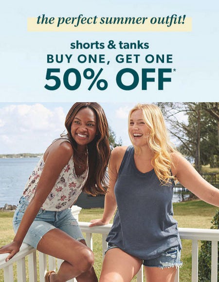 Buy One, Get One 50% Off Shorts and Tanks from maurices