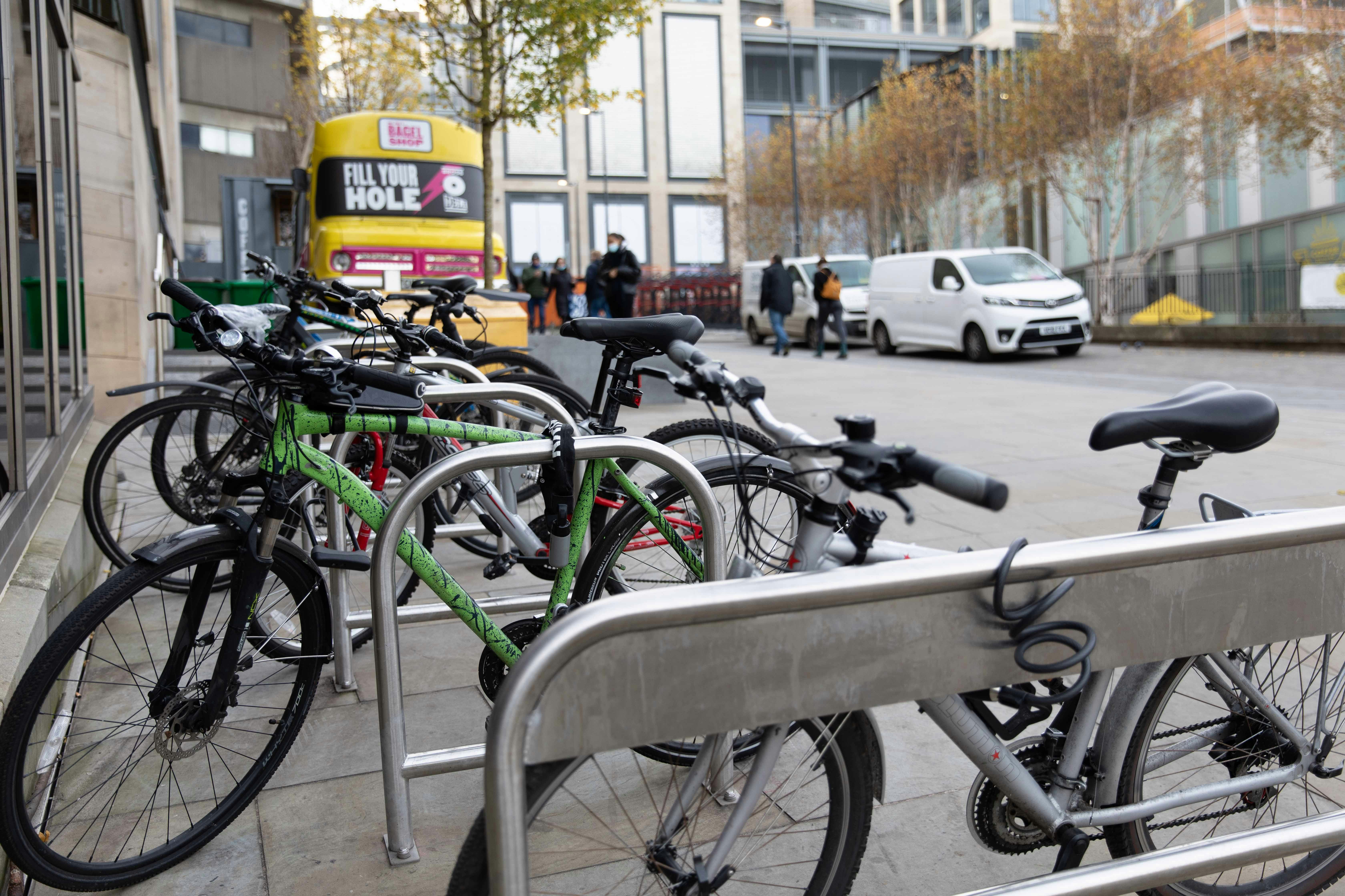 picture of parked bicycles at above location