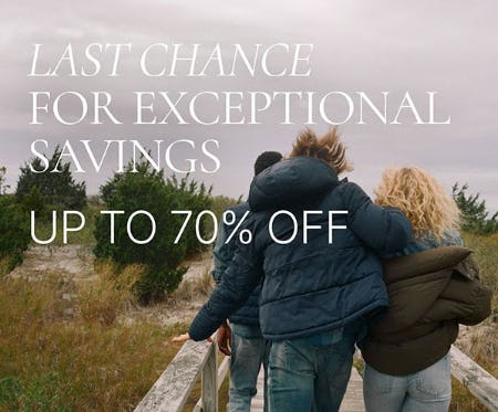 Exceptional Savings Of Up To 70% Off