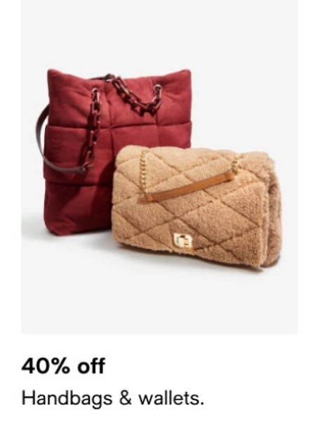 40% Off Handbags and Wallets