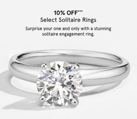 10% Off Select Solitaire Rings from Kay Jewelers