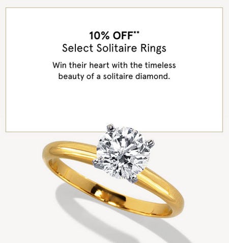 10% Off Select Solitaire Rings