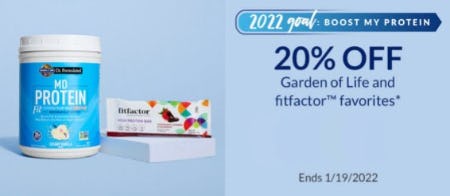 20% Off Garden of Life and Fitfactor Favorites from The Vitamin Shoppe