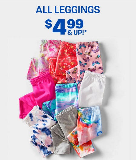 All Leggings $4.99 and Up from The Children's Place Gymboree