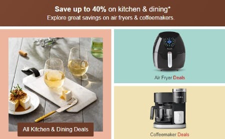 Save Up to 40% on Kitchen & Dining