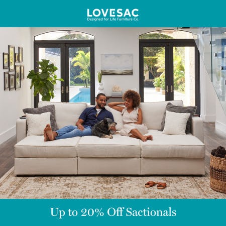 Up to 20% Off Sactionals from Lovesac Designed For Life Furniture Co