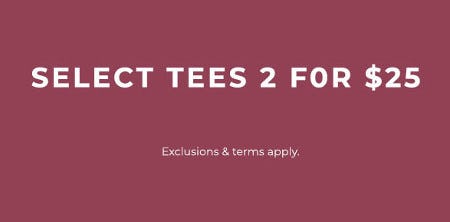 Select Tees 2 for $25