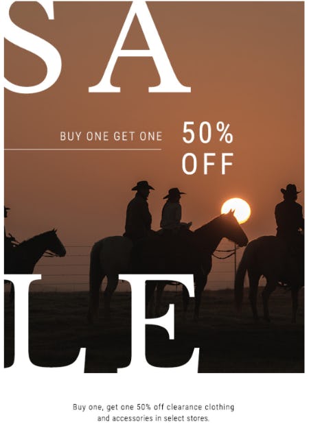 BOGO 50% Off Clearance Clothing and Accessories