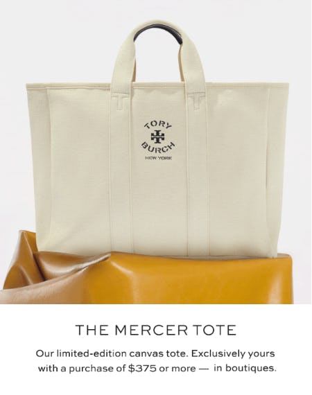 Complimentary Mercer Tote with Purchase from Tory Burch