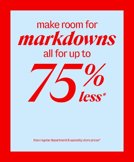 Markdowns Up to 75% Less from Marshalls