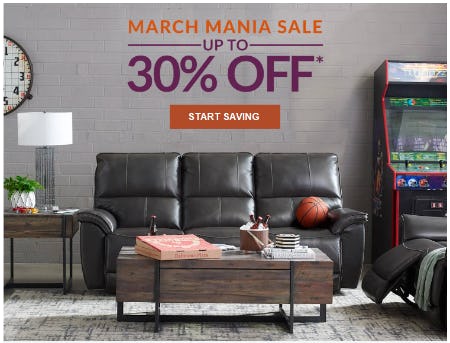 March Mania Sale: Up to 30% Off from LAZYBOY                                 