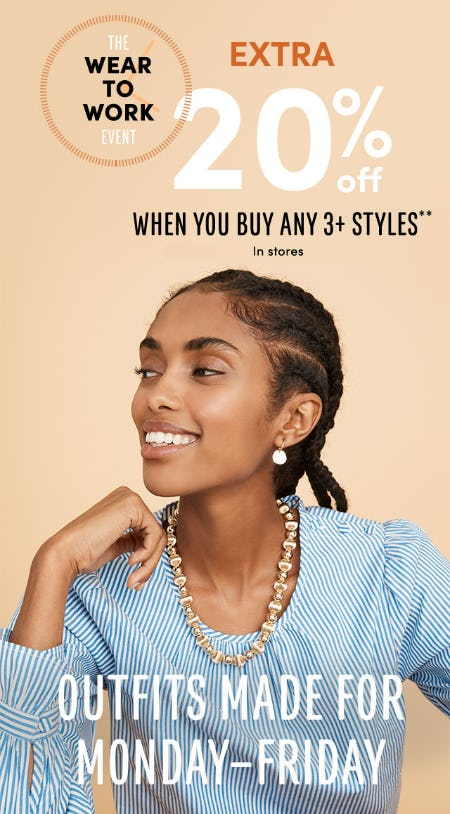Extra 20% Off When You Buy Any 3+ Styles from J.Crew Factory